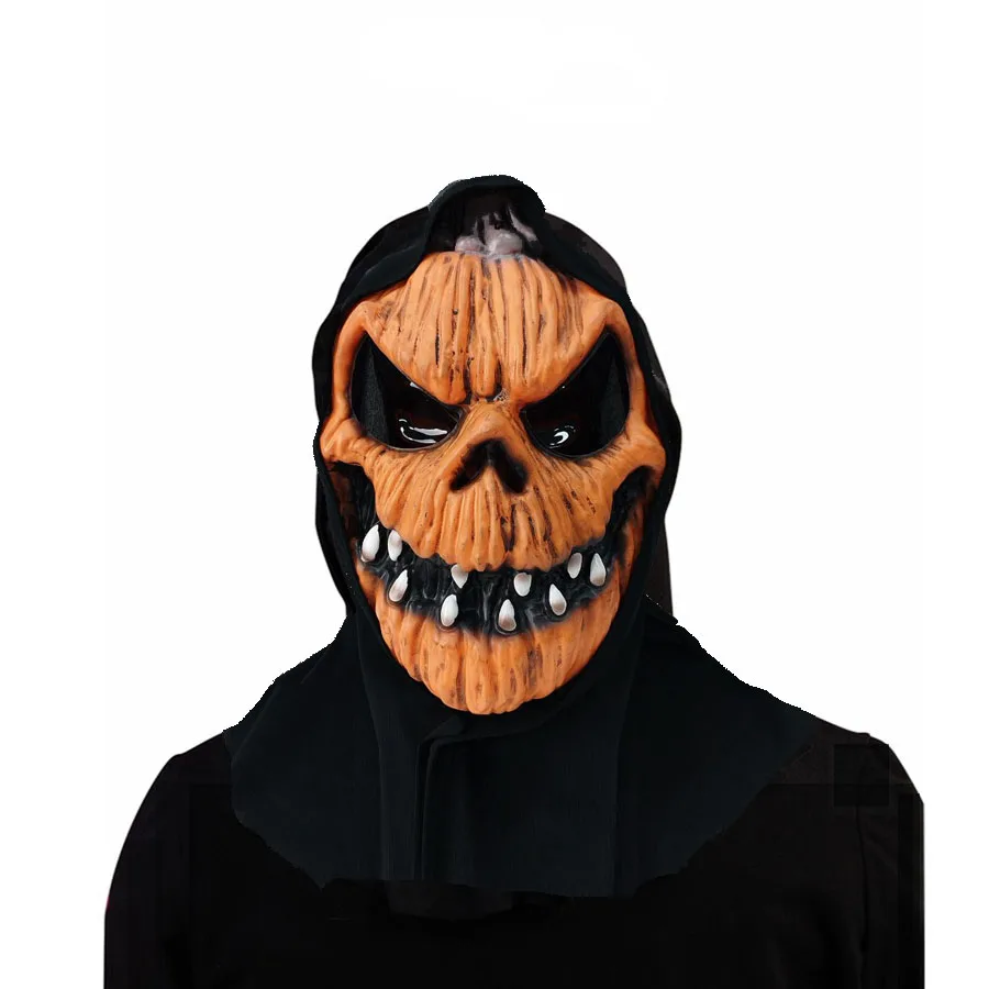 Best Seller 1 PC Scary Brown Facial Mask Realistic Silicone Mask Pumpkin Head Props for Costume Cosplay Masquerade Party