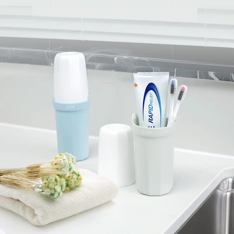 Оптовая продажа, индивидуальная портативная чашка для зубной щетки большой емкости для путешествий и дома