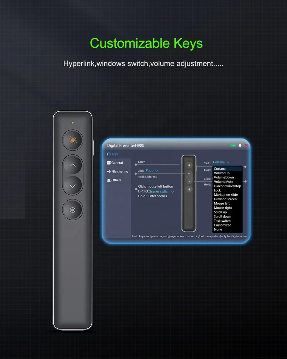 H90 Wireless Presenter Pen USB 2.4GHz Remote Control Powerpoint Presenter Presentation Clicker PPT Pointer Laser Pen