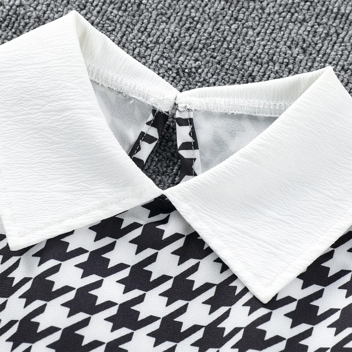 8-12 age Children Pullover 2024 Spring Houndstooth Girl T-shirt Children Clothing for kids girls shirt casual long sleeve blouse