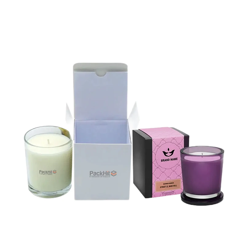 Luxury custom candle gift box packaging candle jars with lids box and logo print