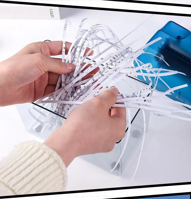 Manual Shredder paper cutter machine Mini portable shredder for secret papers and receipts