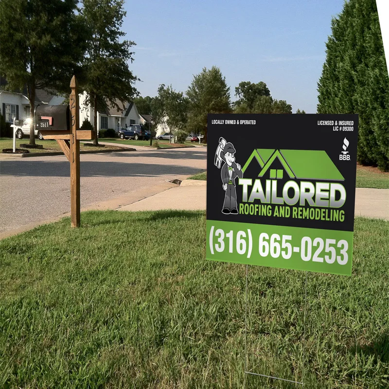 Wholesale Custom Made Shape PP Material Corrugated Plastic Sign Board Printing Coroplast Yard Signs 18x24 with H-Stakes