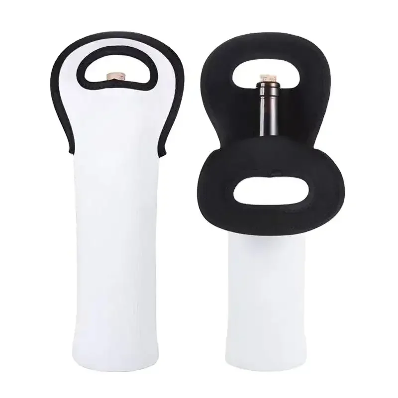Custom Neoprene Single Double Wine Glass Stubby Holder Cooler Beer Bottle Carrier Tote Bag