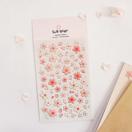 Custom Kawaii Aesthetic Cute Deco Paper PVC Sheet Japanese And Korean Letters Stickers Label