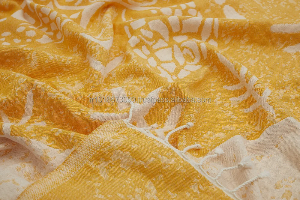 Wholesale Turkish Hammam Beach Towel kikoy pareo 100% Cotton Peshtamal pestamal pestemal Hamam pestemal Towels Fouta Jacquard