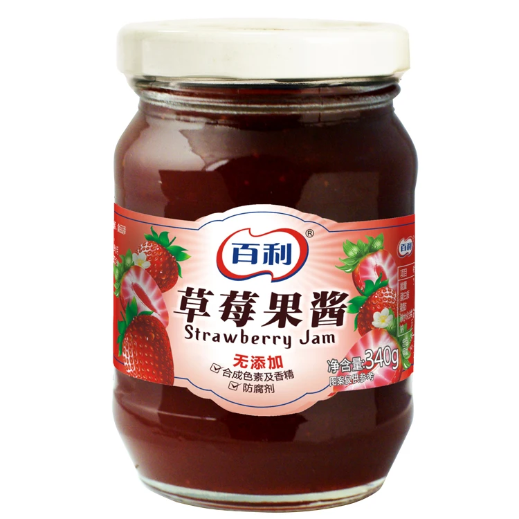 Натуральный Фруктовый клубничный джем, настоящий фруктовый джем OEM в банке 340 г