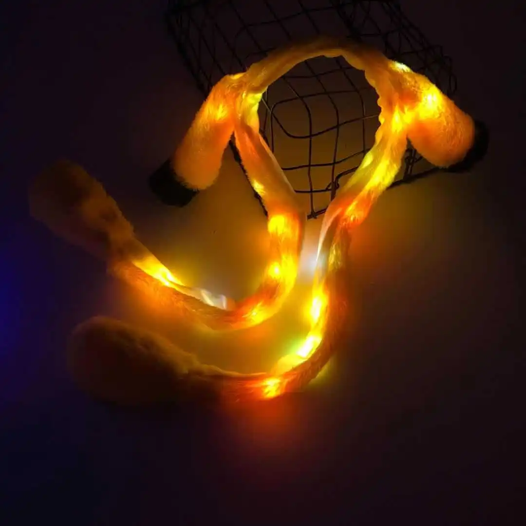 2023 Funny Glowing Warm Hat Animal Air Pumping Rabbit Autumn Winter Moving Ears Bunny Plush Hats