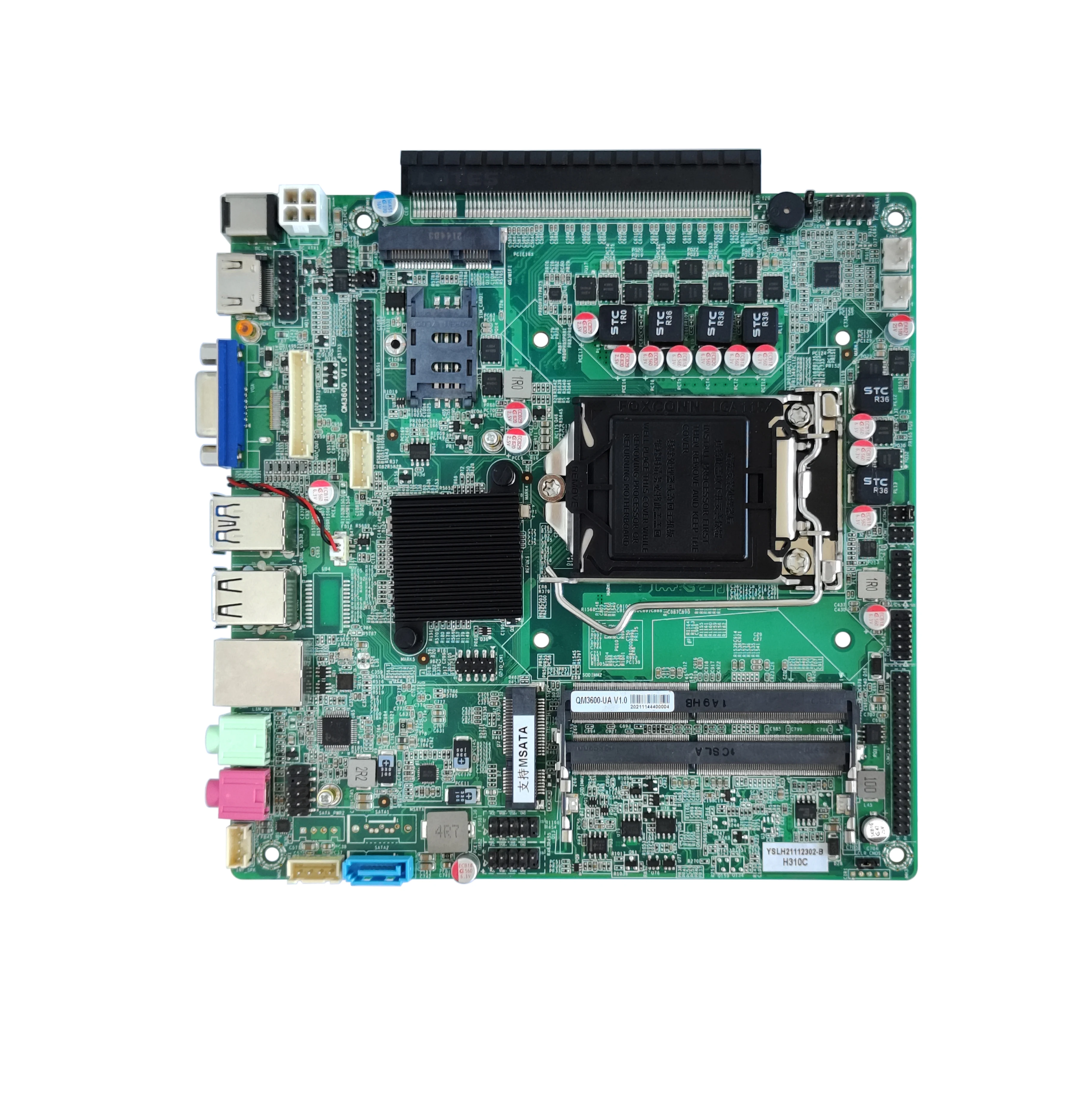 Материнская плата Elsky X86 ITX 6-го поколения Core i5-6400/6500 CPU DDR4 64G RAM H310 LGA1151 PCIE X16 HD-MI VGA /DP LVDS/EDP