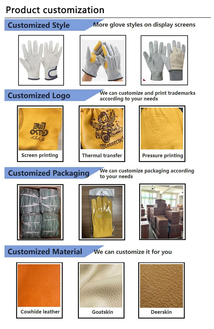 Factory Wholesale High Quality Cow split Anti Cut Industrial work Leather Mechanics Safety Glove