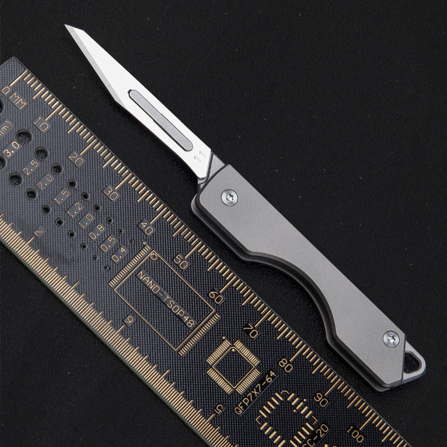 Mini Titanium Alloy Key Knife Portable Quick Blade Replacement Outdoor EDC Tool