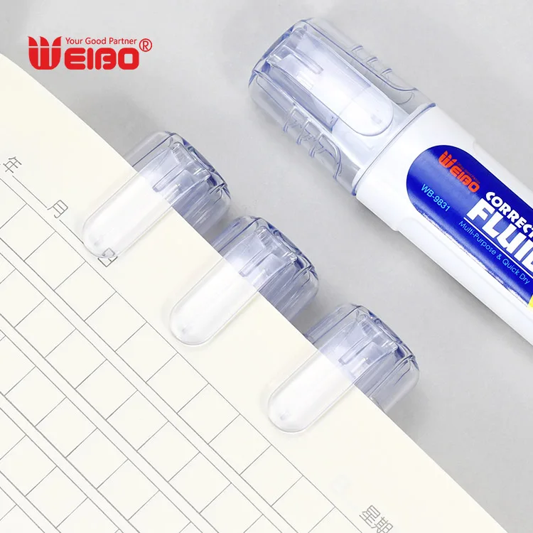 Weibo 10ml correction fluid hot selling wholesale school supplies corrector correction pen Quick Dry for students