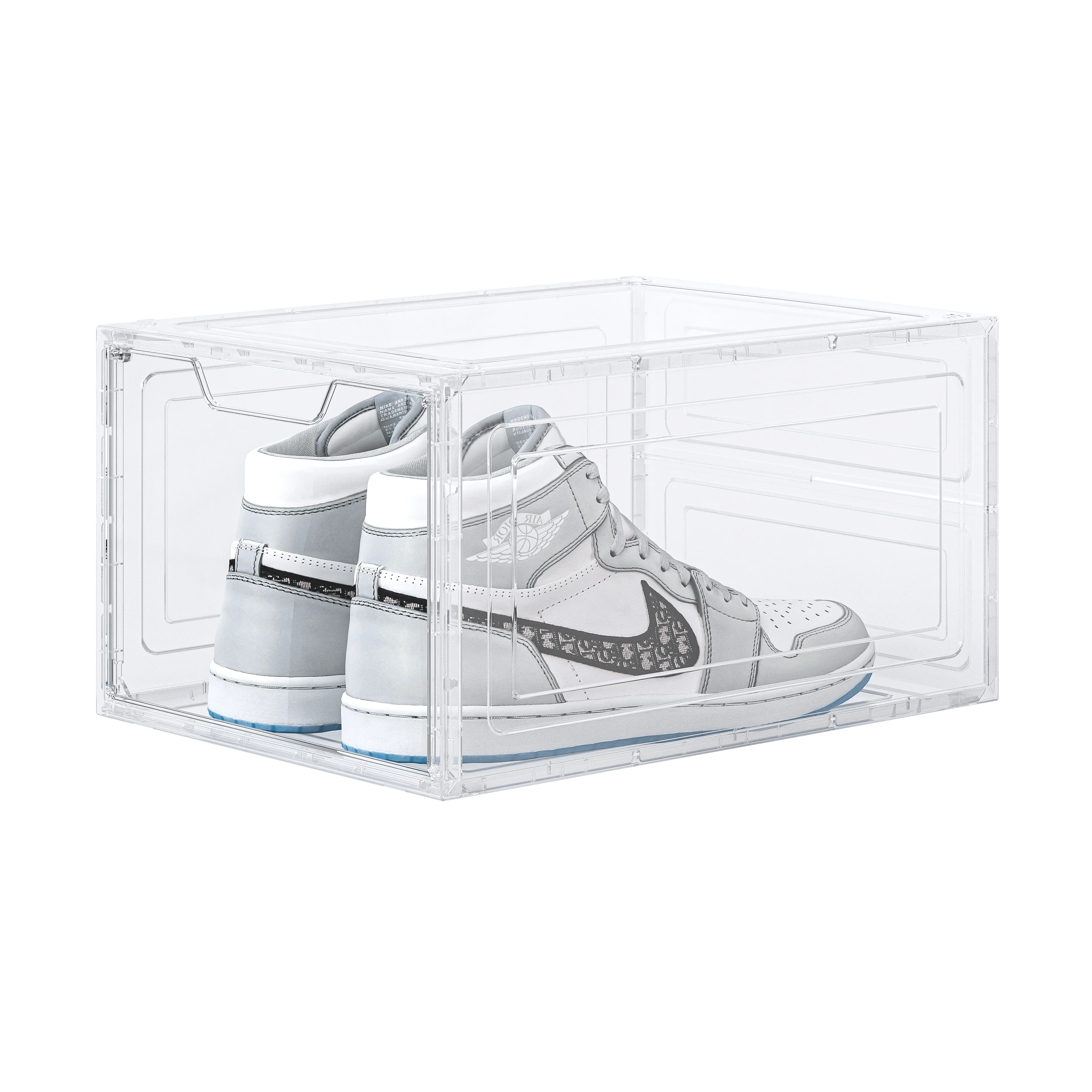 Hot Sale Sneaker Drop Front Shoe Box Shoe Storage Boxes Clear Transparent Stackable Plastic Shoe Box Display Case