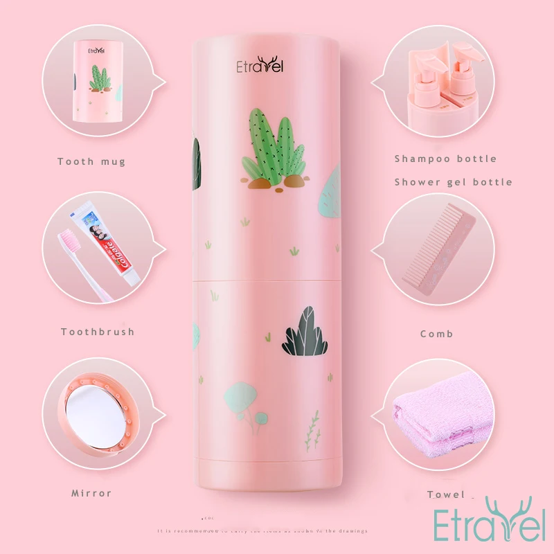 Travel Toothbrush Storage Case 7 In 1 Portable Wash Cup Toiletries Bathroom Set