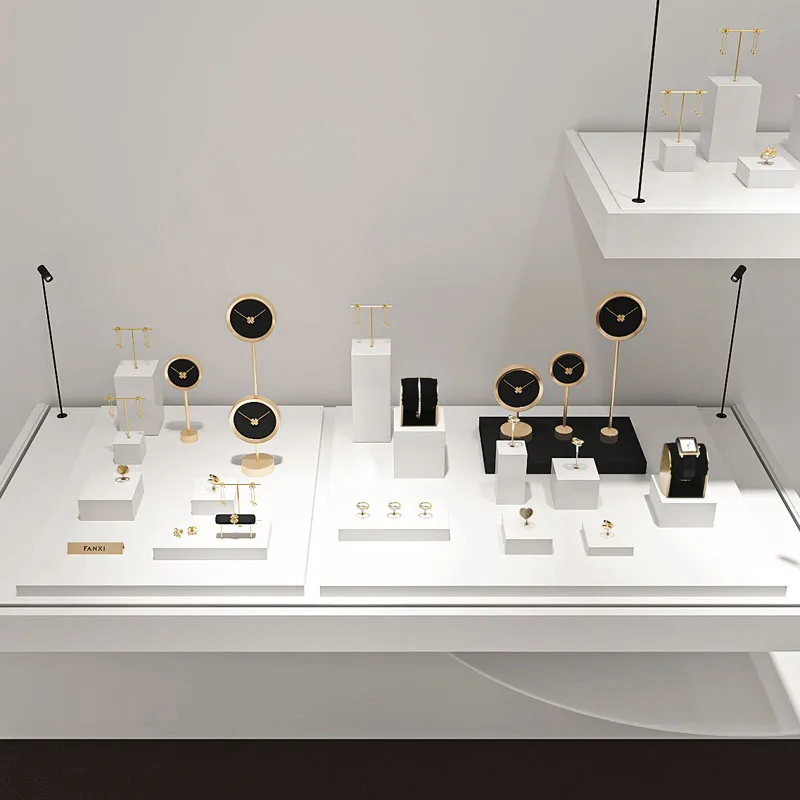 FANXI T Bar Round Jewelry Earring Holder Necklace Stand Jewelry Display Sets