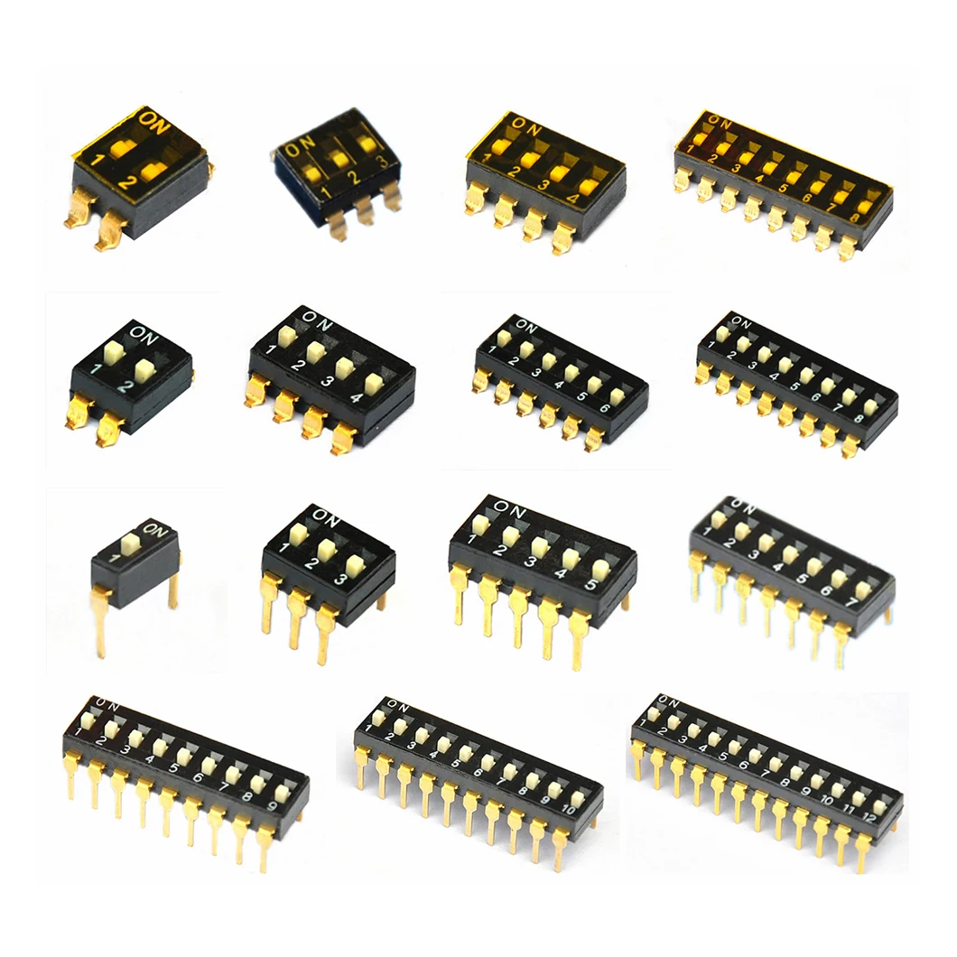 Переключатель типа пианино dip переключатель Smd 1-8 положение 2 54 мм черный SMD