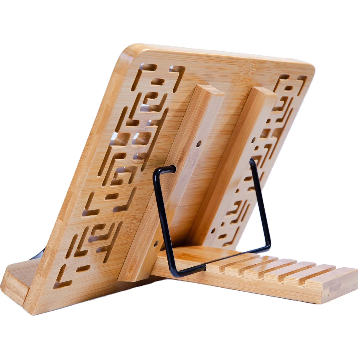 Proper Price Portable Foldable Rectangle Bamboo Display Shelf Book Holder Stand