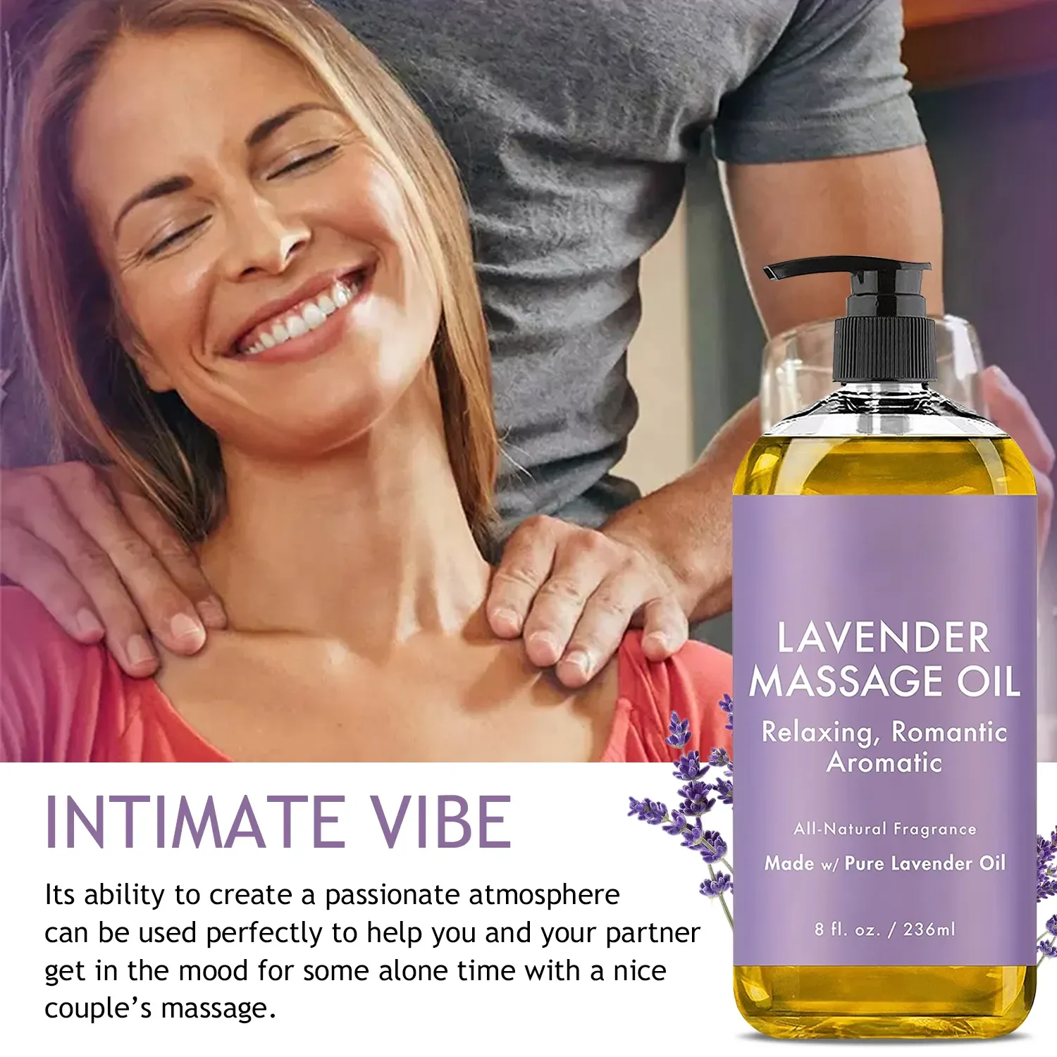 OEM Private label Body Relaxation Natural Romantic and Fragrant lavender essential oil Soothing Massage Oil