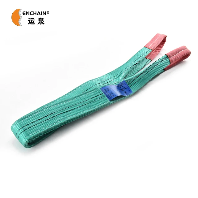 Enchain Hot Sale Heavy Duty Lift Sling Polyester Flat Webbing Slings For Cargo Lifting Loads