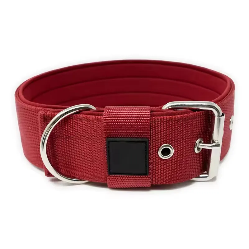 High quality wholesale adjustable tactical soft nylon chloroprene rubber lining needle buckle dog collar