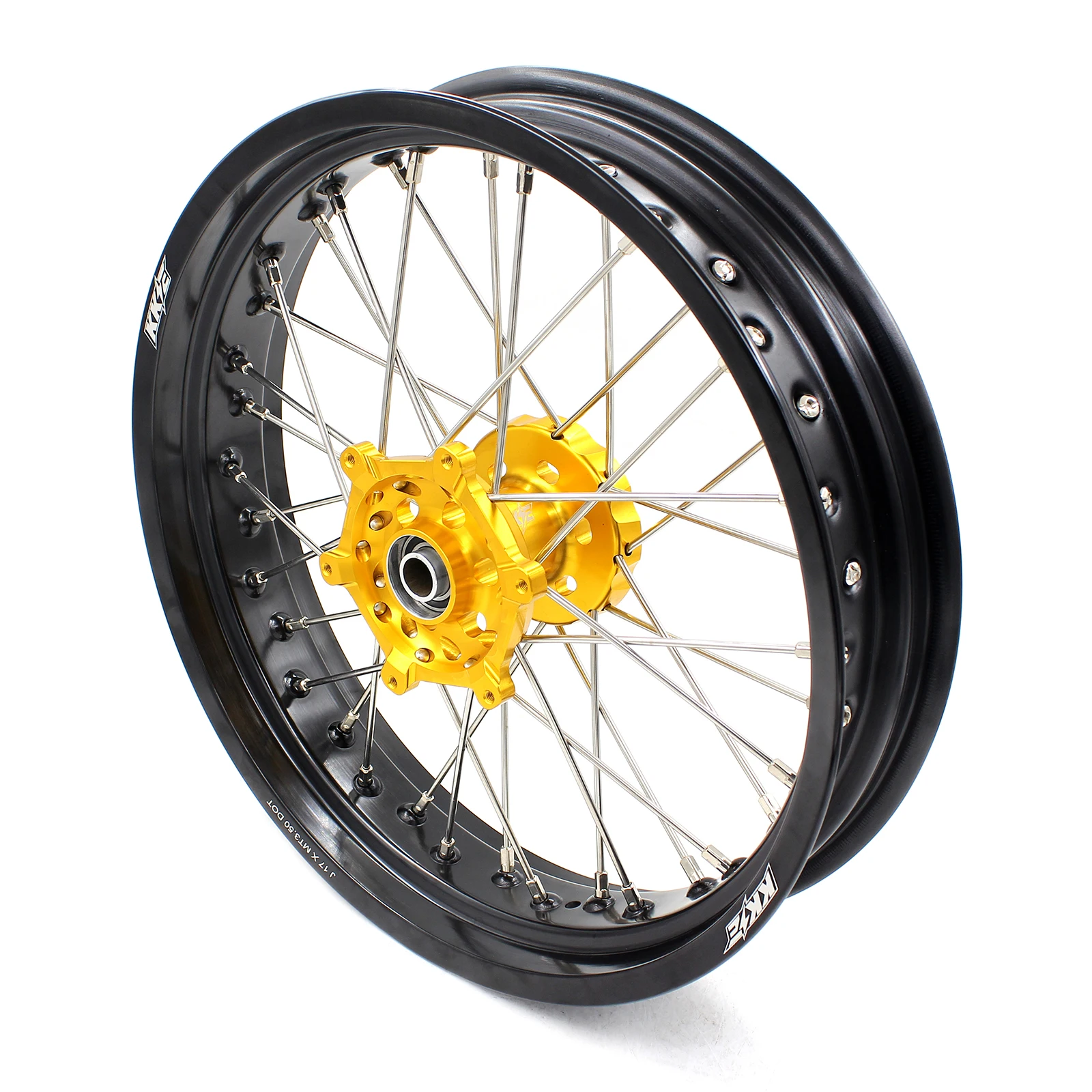 Гоночные колеса KKE 3 5/4 25 Supermoto совместимые с DRZ400 2000-2004 DRZ400E DRZ400S 2000-2021 золотой концентратор черный