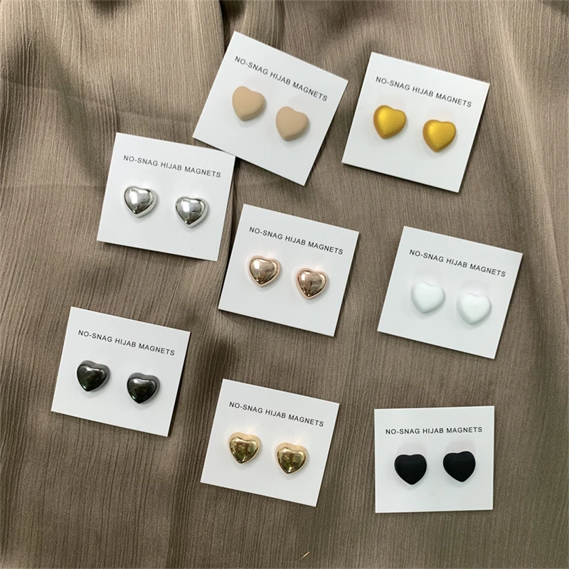 wholesale heart shape Hijab Magnet Brooch Accessory Magnetic Brooch Luxury Pin Hijab Pins Magnet pins XBZ097