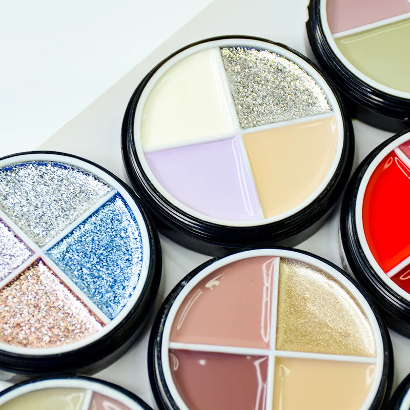 Luxury Nail Set Pudding Mud 4 Colors Solid Cream Nail Gel Palette Soak Off Led UV Gel Nail Polish