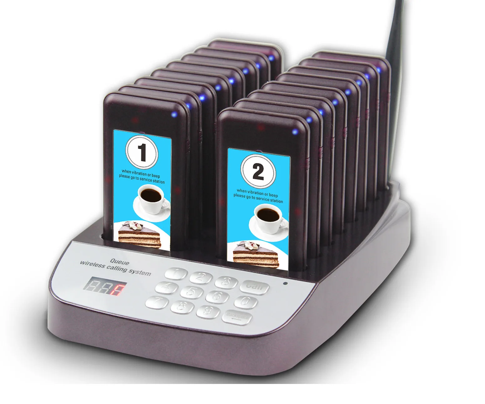 Fast food wireless restaurant guest paging system coaster pagers