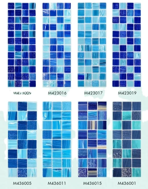 Foshan JBN 2023 New Arrival  304*304 Hand-Painted Line Crystal Glass Mosaic Tile For Swimming Pool Tiles