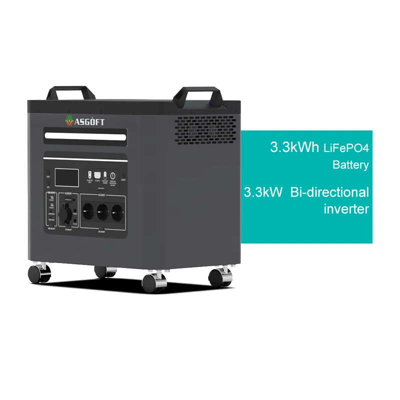 ASGOFT 5kw lifepo4 3000w solaire home back up electric car charging cheap portable power station all in one for outdoor camping