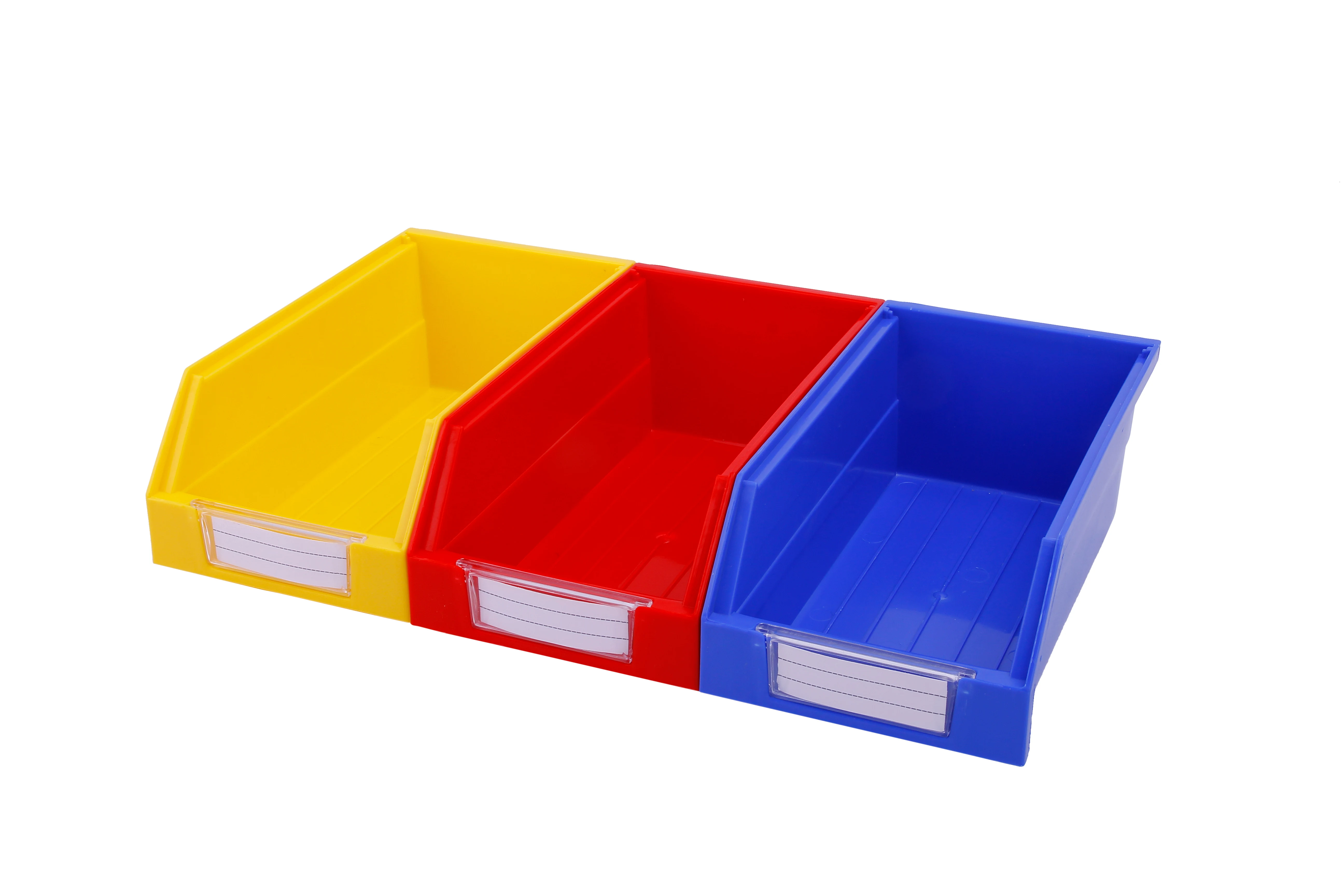 Shelving organizer plastic stackable bins shop use display hanging crate plastic tool storage bin