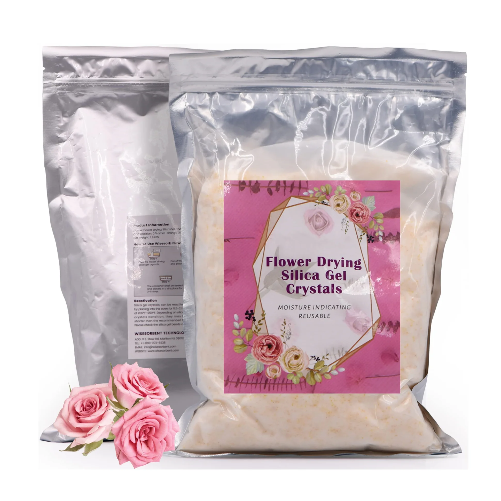 Custom logo 500g home use reusable color indicating orange flower drying silica gel sand for drying preserve flowers