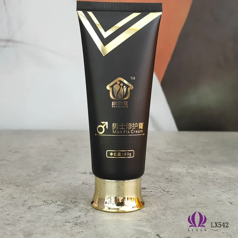 LiXin free sample 100ml black matte plastic tube hot stamping cosmetic tube packaging for face washing