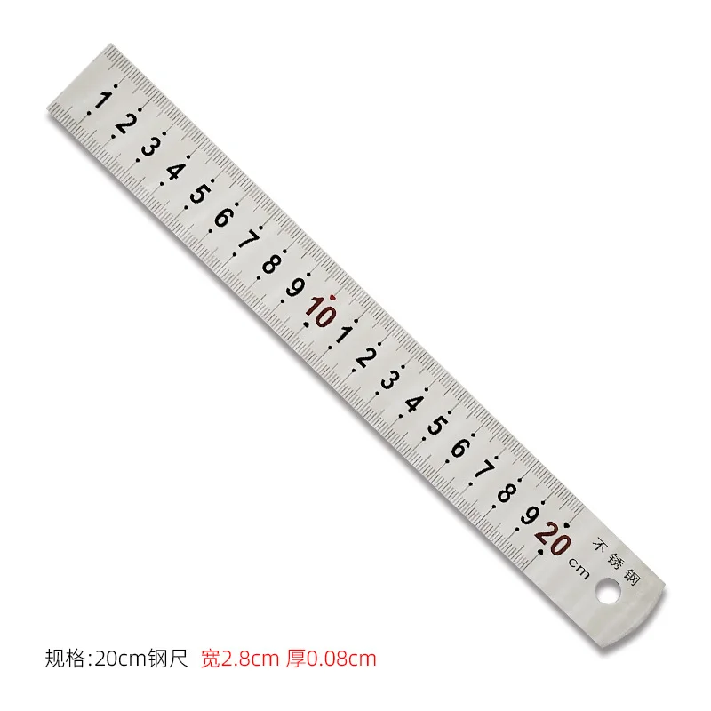 Pottery School Office Tools Stainless Steel Ruler 8 Inch 12 Inch 20 Inch Straight Ruler Metric Clear Measuring Tool Metal Ruler