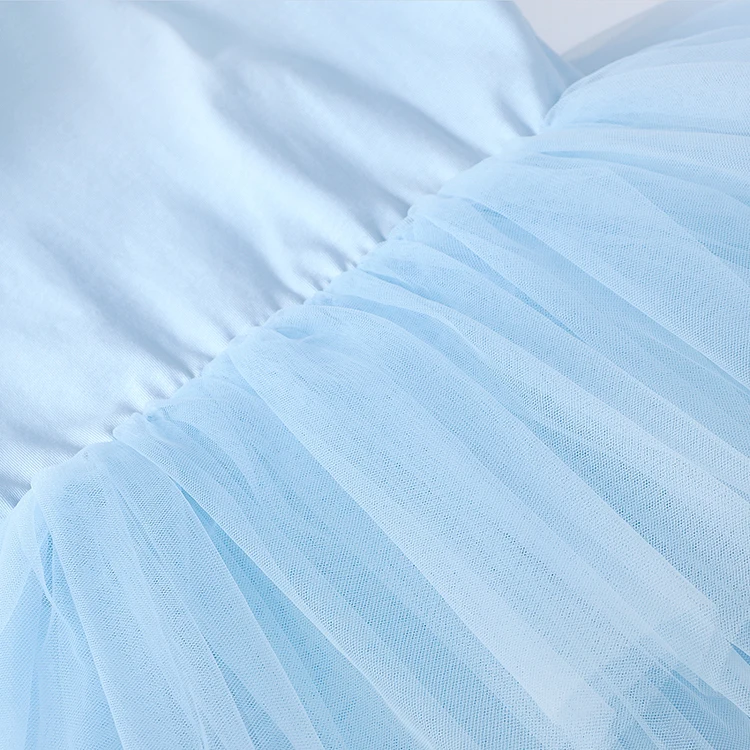 Kids girls  ballet tutu dress clothes suit blue dance festival party  daily  puff sling sleeveless summer custom tulle dress