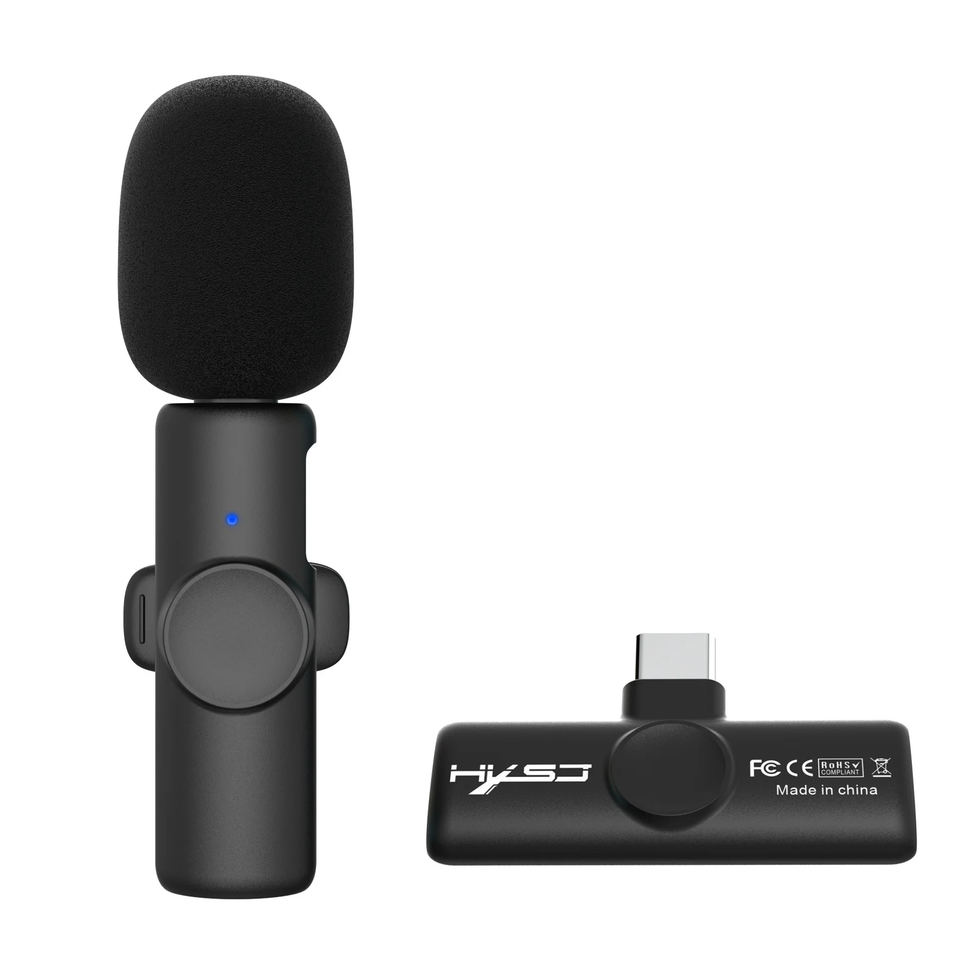 2.4G Wireless Microphone Noise Reduction Mini Mic Lavalier Microphones Use for Phones Live Gaming Vlog
