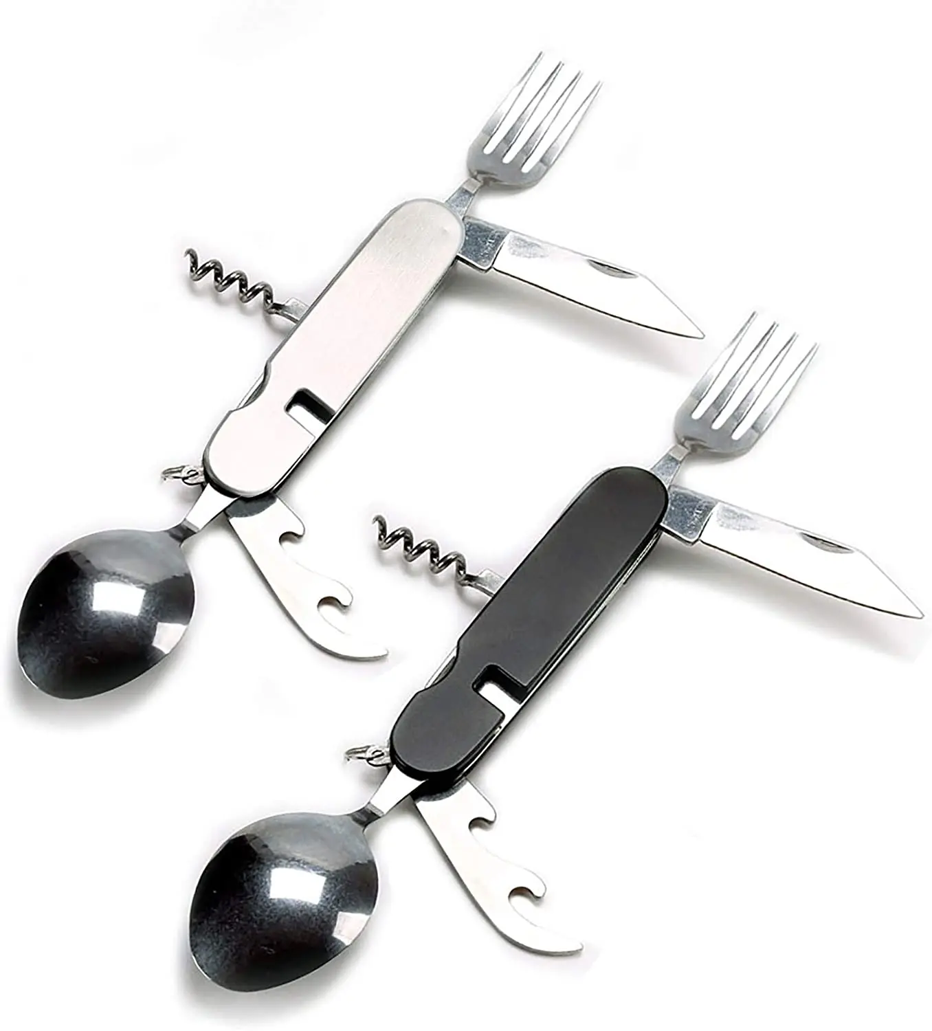 2022 Best Selling Outdoor Item Stainless Steel Foldable 6 In 1 Multifunctional Camping Spork