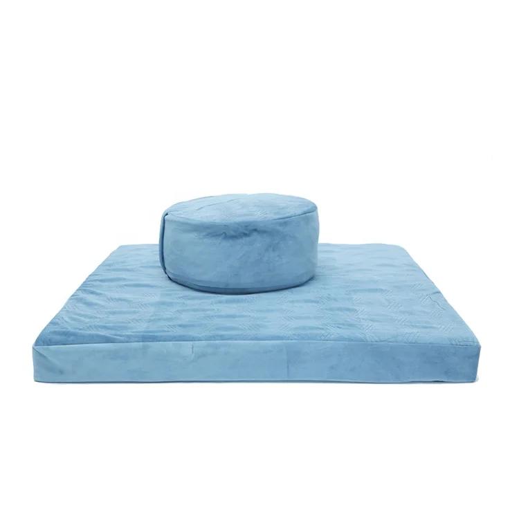 High quality meditation cushion zafu with natural yoga mat combination