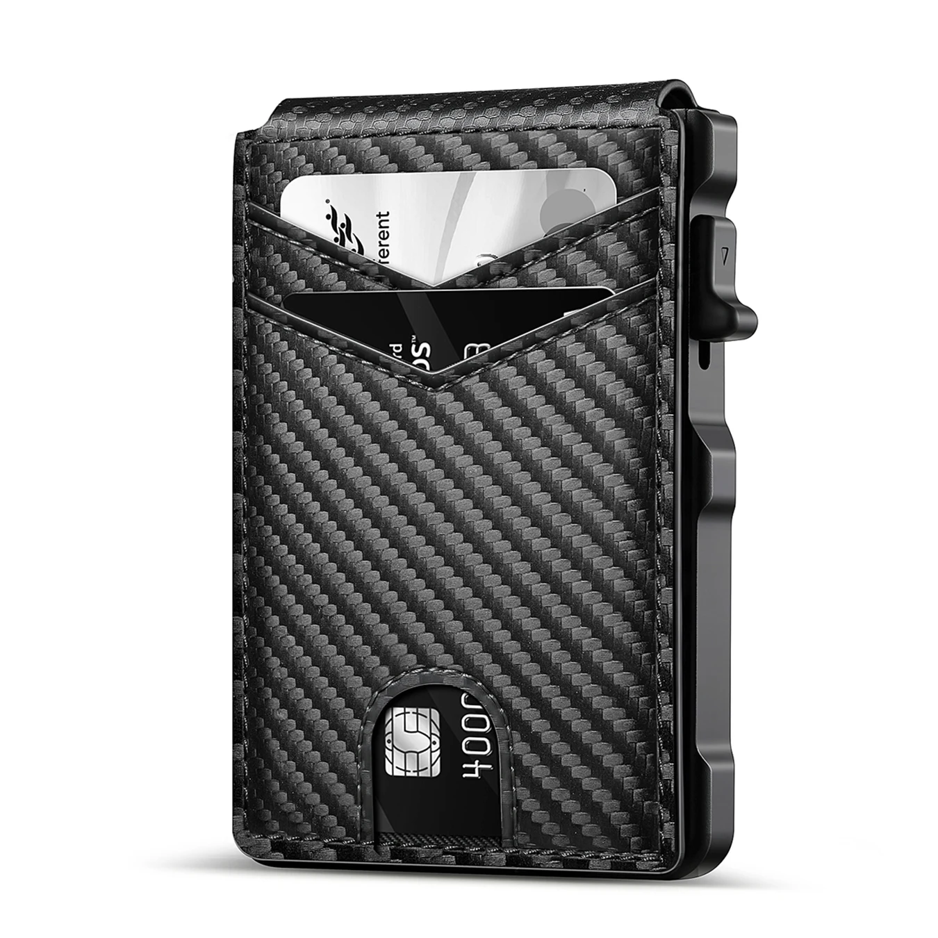 Minimalist Mens Wallet RFID Blocking Credit Card Holder with Money Clip Slim Bifold Wallet Men