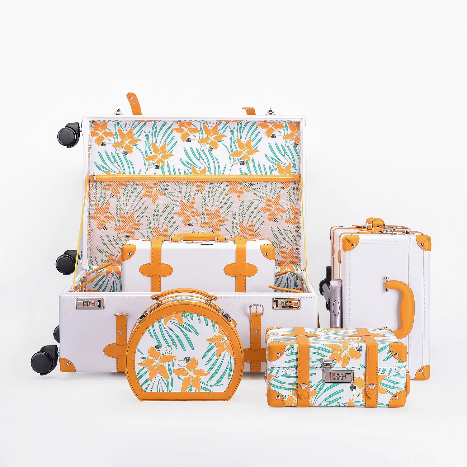 High-End Luxury Custom Carry-On Spinner Luggage Unisex Small Luxury Suitcase with PU Leather Trolley and PU Wheel for Travel