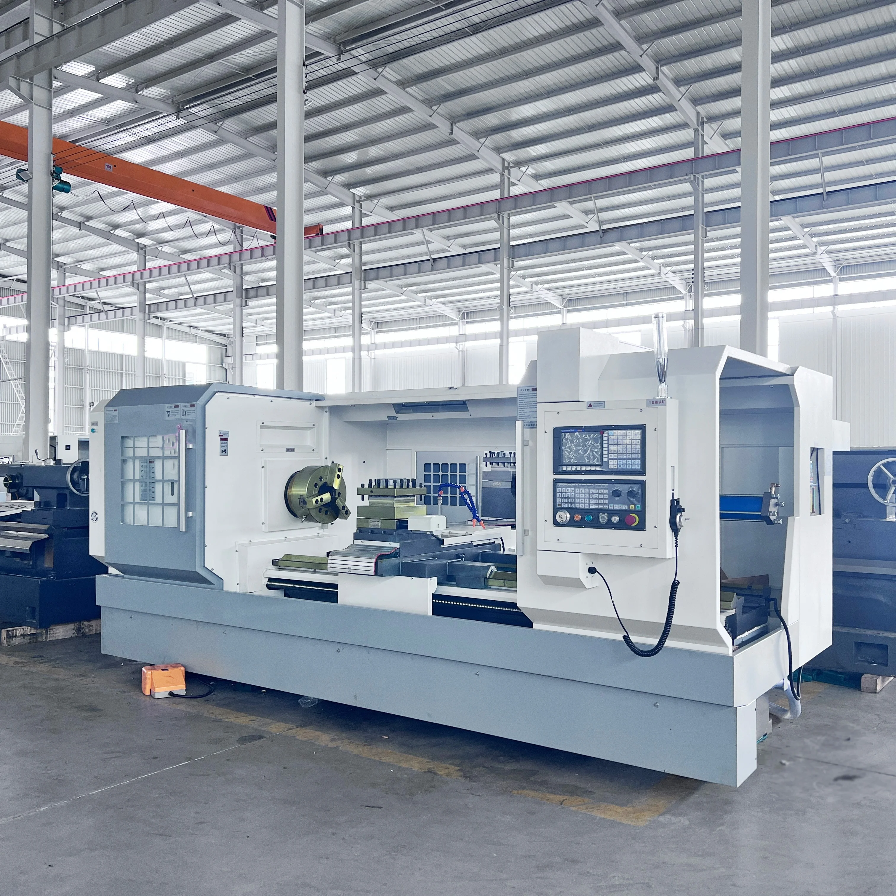ck6150  ck6180 lathe cnc machining flat bed horizontal type turning metal lathe higher stability one-piece cnc lathe machine
