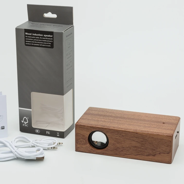 
2020 Best Christmas Gift Wood Mini Magic Portable Wireless Boombox Resonance Touch Speaker For Phone 