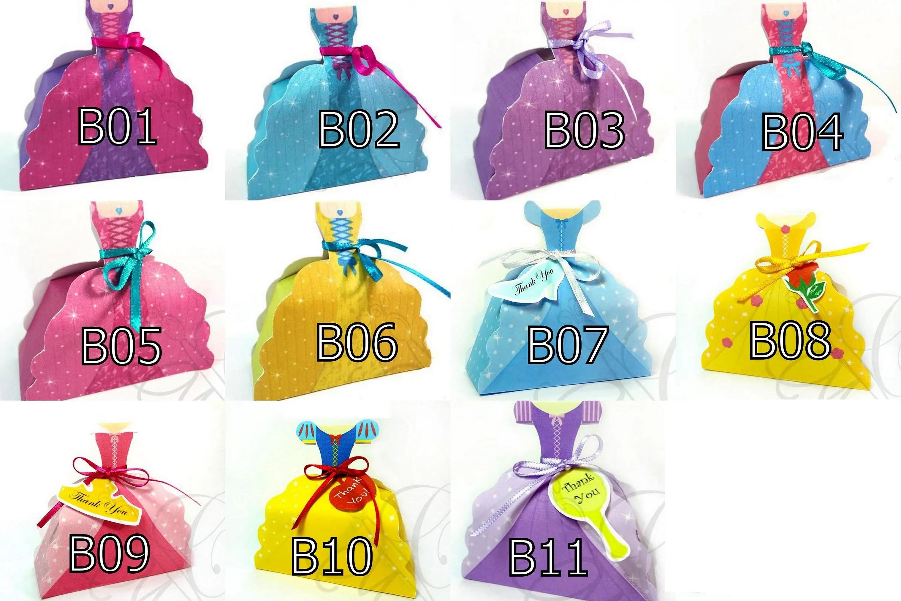 New Party Product Paper Princess Dresses Favor Boxes Candy Box Gift Favor Box Princess Party Girls sweets Party Birthday