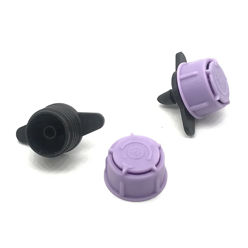 Watering Drip Irrigation Fittings Flux Adjustable Five Holes Purple Color Garden Irrigation Dripper