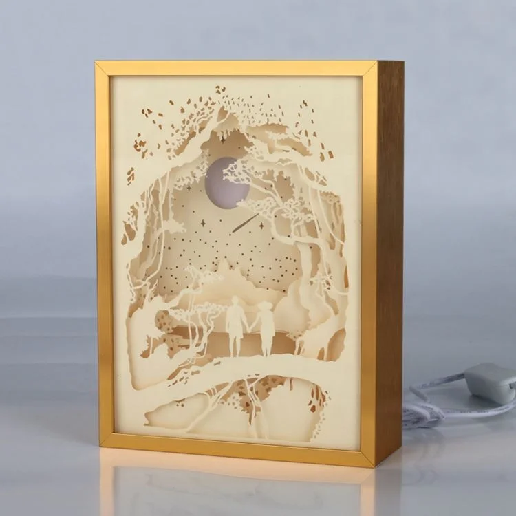 Paper Carving Lamp Heart Shaped Lights Plug-in Led Night Light Ocean USB Decoration Acceptable 149*198*50MM CE, Rohs Electric TG