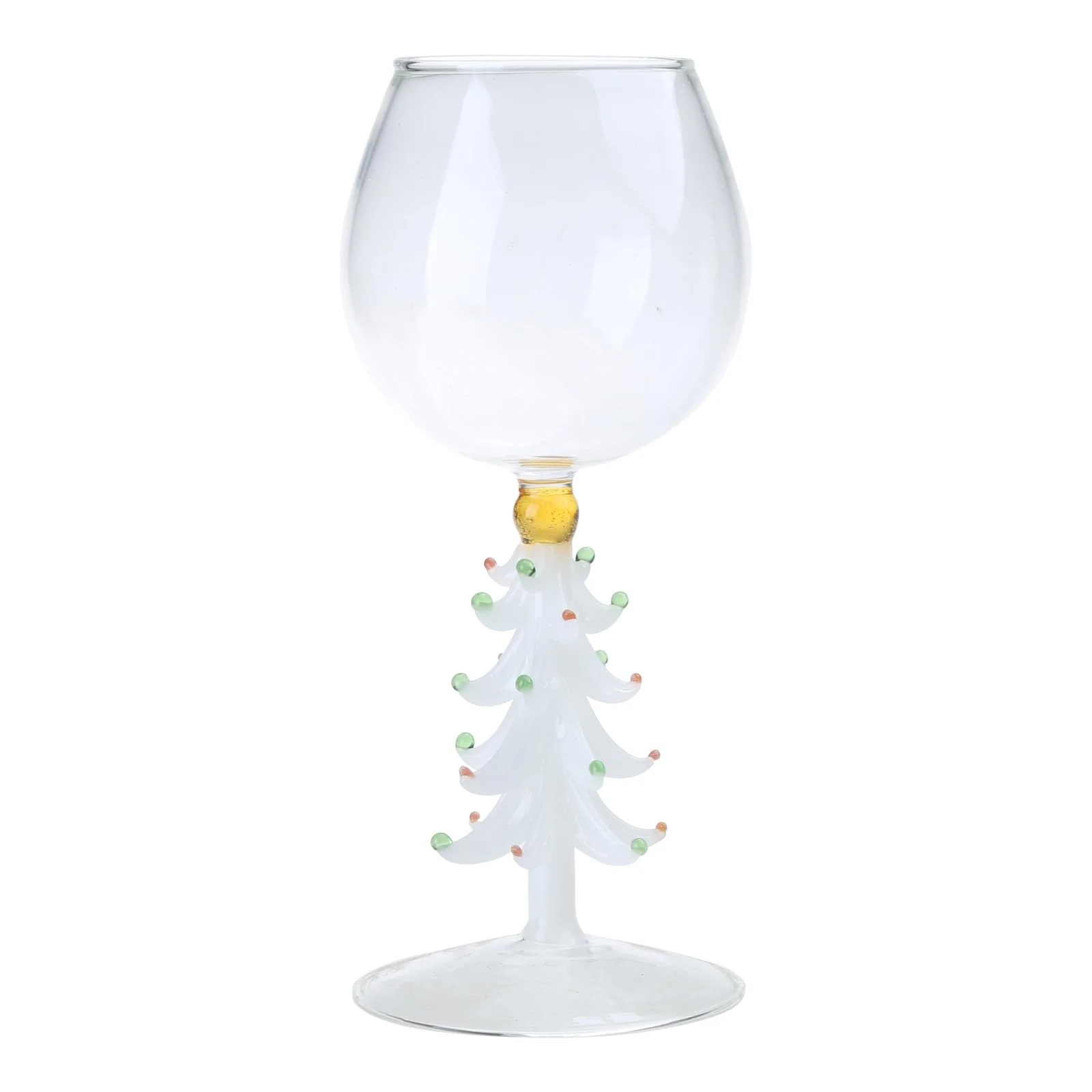Custom 3D Drinking Glass Cup with Christmas Tree Figurine Inside Stemless Glass For Wine Water Milk Beverages Easter Gift