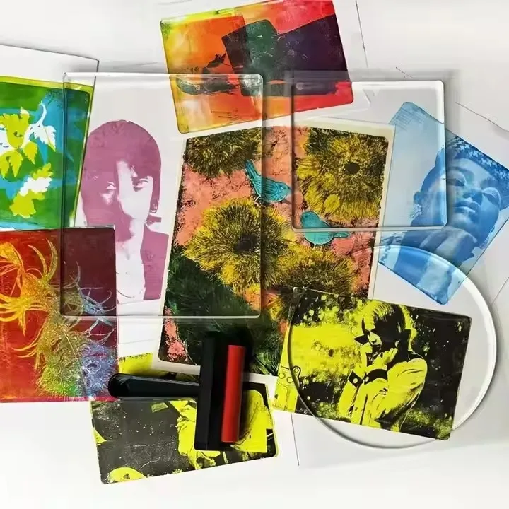 Arts Gel Printing Plate Clear Gel Printmaking Tool Monoprinting Supplies Reusable Print Plate gel Printmaking Plate for Crafts