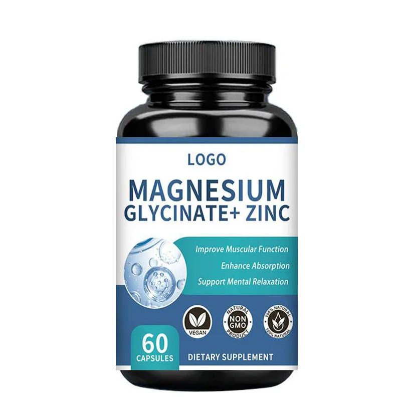 Best dietary supplement private label bulk magnesium bisglycinate l-threonate pure magnesium glycinate capsules 60/120 capsules