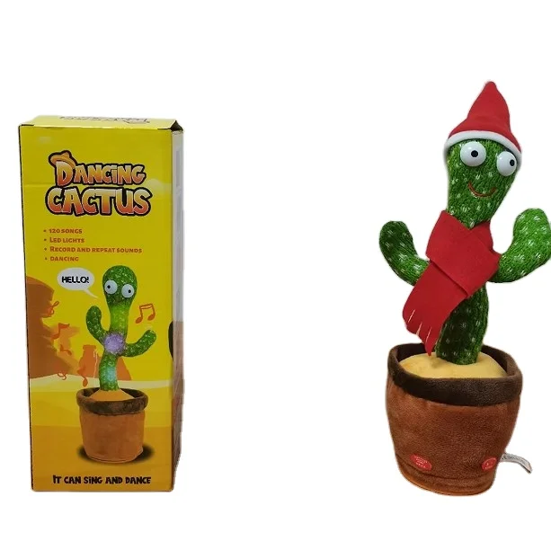 Factory Low Price 120 English Songs Luminous Cute Stuffed Flowerpot Dancing Talking Electric Cactus Plush Toy