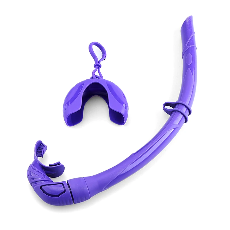 Custom wholesale diving tube Snorkel Breathing Tube full silicone swimming snorkeling Scuba diving equipment for Adults